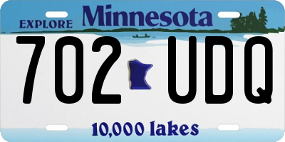 MN license plate 702UDQ