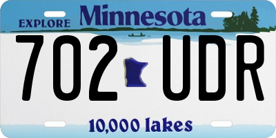 MN license plate 702UDR