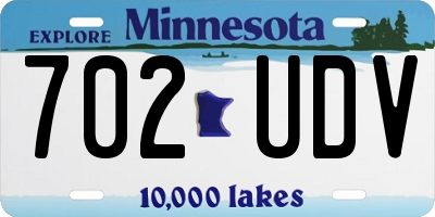MN license plate 702UDV