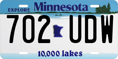 MN license plate 702UDW