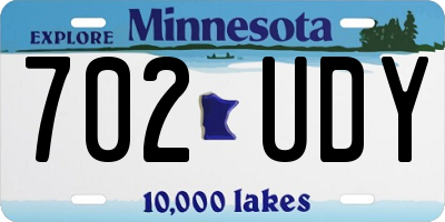 MN license plate 702UDY