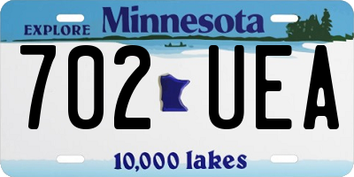 MN license plate 702UEA