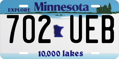 MN license plate 702UEB