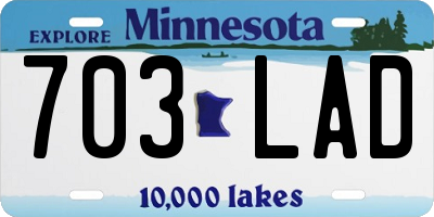 MN license plate 703LAD