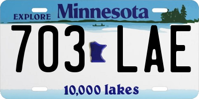 MN license plate 703LAE