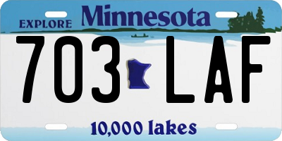 MN license plate 703LAF