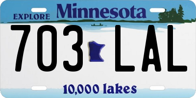 MN license plate 703LAL