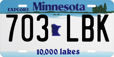 MN license plate 703LBK