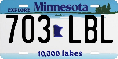 MN license plate 703LBL