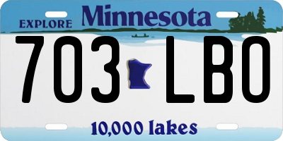 MN license plate 703LBO