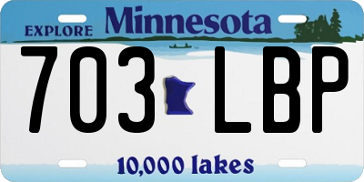 MN license plate 703LBP