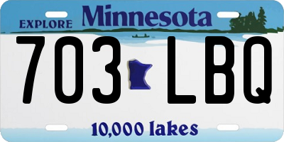 MN license plate 703LBQ