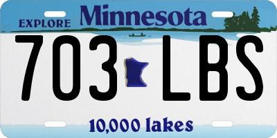 MN license plate 703LBS