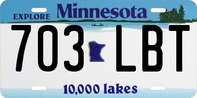 MN license plate 703LBT