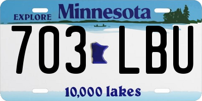MN license plate 703LBU