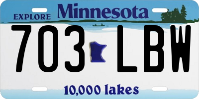MN license plate 703LBW