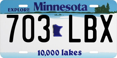 MN license plate 703LBX