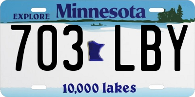 MN license plate 703LBY