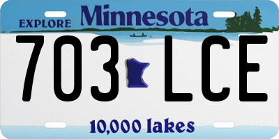 MN license plate 703LCE