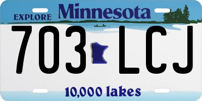 MN license plate 703LCJ