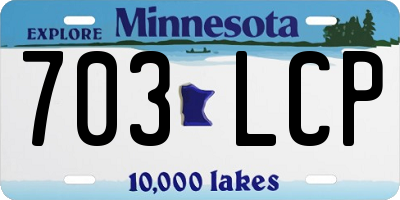 MN license plate 703LCP