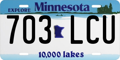 MN license plate 703LCU