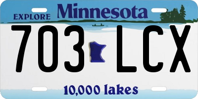 MN license plate 703LCX