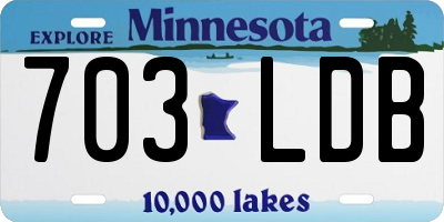 MN license plate 703LDB