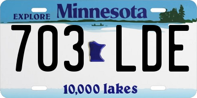 MN license plate 703LDE