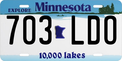 MN license plate 703LDO