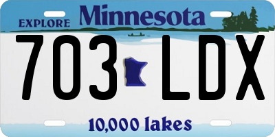 MN license plate 703LDX