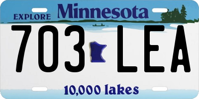 MN license plate 703LEA