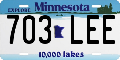 MN license plate 703LEE