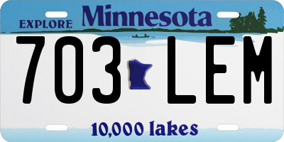 MN license plate 703LEM