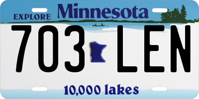MN license plate 703LEN