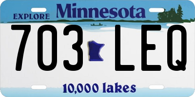 MN license plate 703LEQ