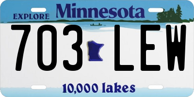 MN license plate 703LEW