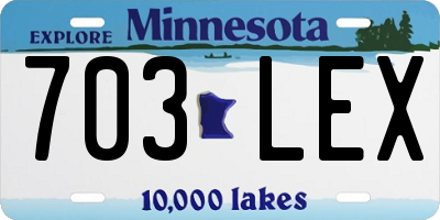 MN license plate 703LEX