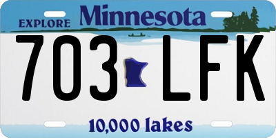 MN license plate 703LFK