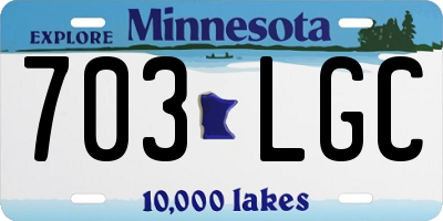 MN license plate 703LGC