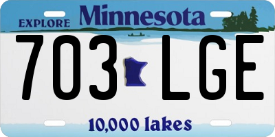 MN license plate 703LGE