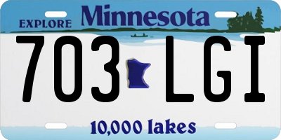 MN license plate 703LGI