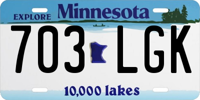 MN license plate 703LGK