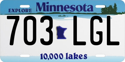 MN license plate 703LGL