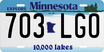 MN license plate 703LGO