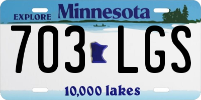 MN license plate 703LGS