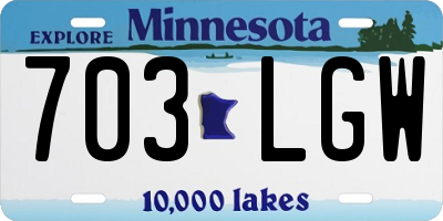 MN license plate 703LGW