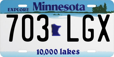 MN license plate 703LGX