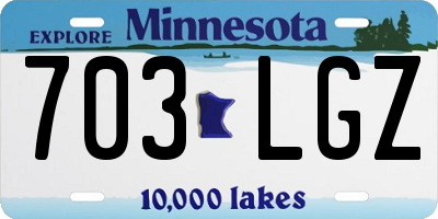 MN license plate 703LGZ