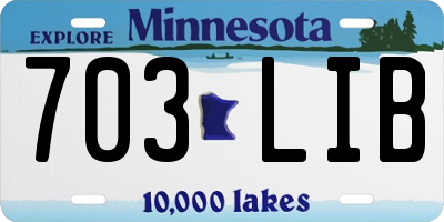 MN license plate 703LIB
